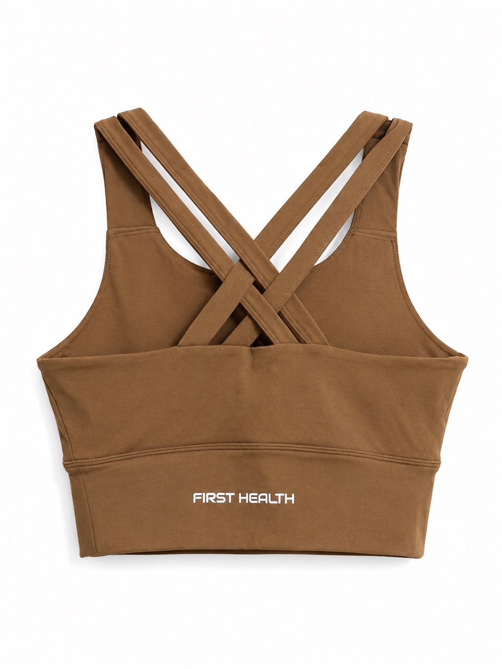 First Health Brown Criss Cross Sports Bra Crop Top